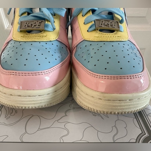 Authentic A Bathing Ape Bape Sta Low M2 20th Anniversary Patent Pink Mens size 8 main image 14